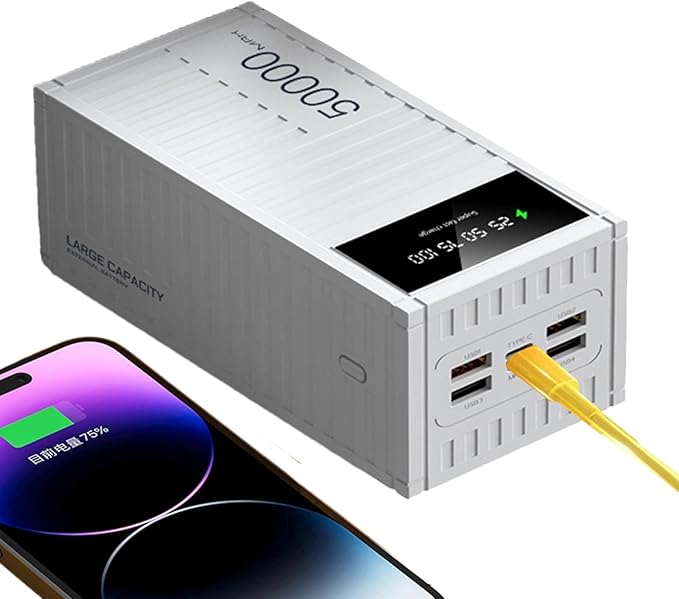 Portable Charging Bank, 66W 50000mAh Capacity Fast Charging Portable Charger, Portable Energy Bank Phone Battery Bank with LED Display for Hiking Camping Outdoor(D)